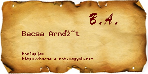 Bacsa Arnót névjegykártya